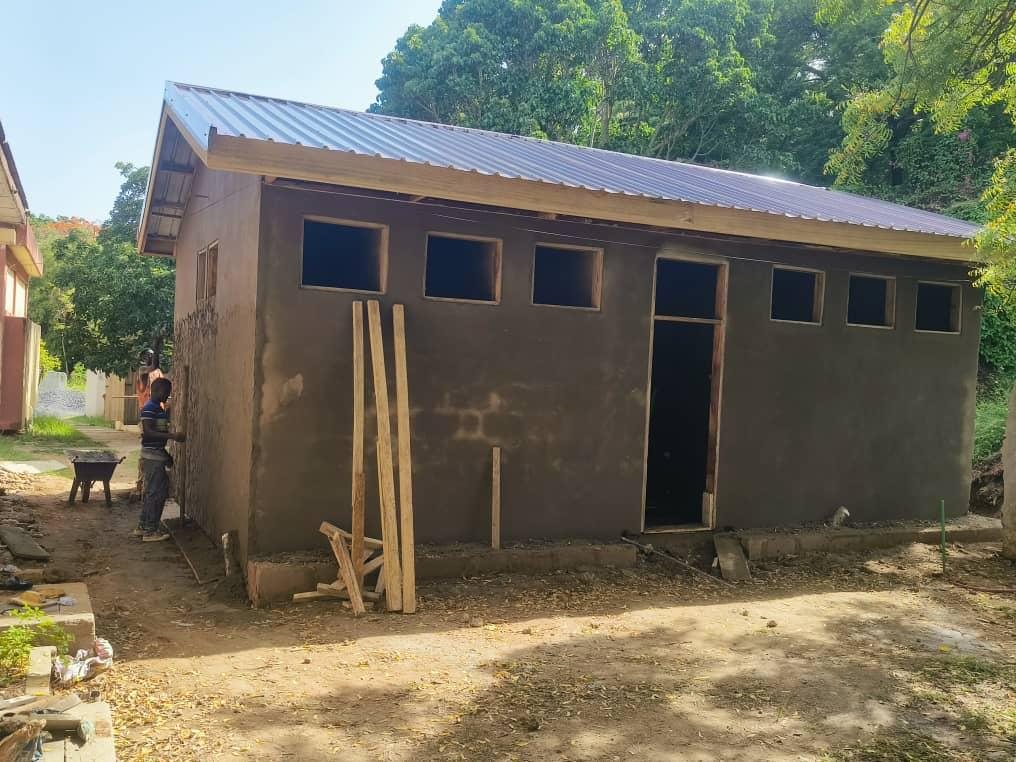 Completed sanitation facility of the kind delivered at Asikuma