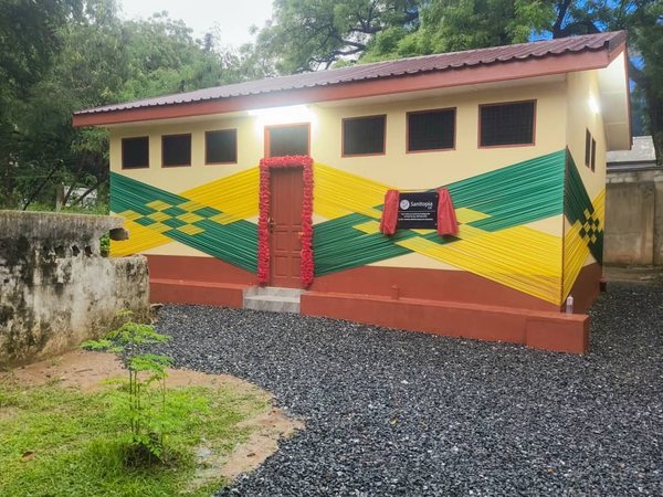The completed WASH facility at the George Padmore Research Library, Accra