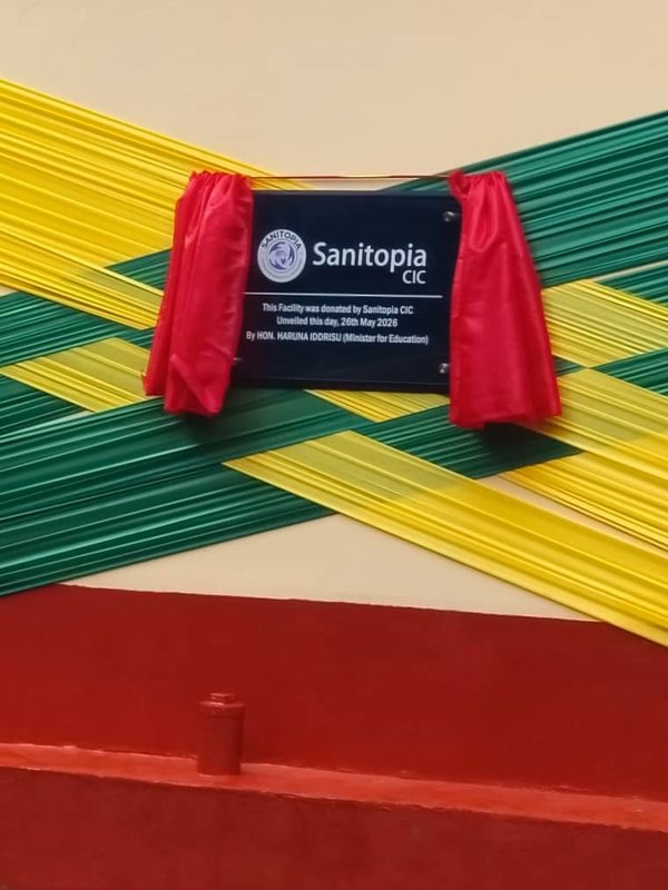 The completed WASH facility at the George Padmore Research Library, Accra