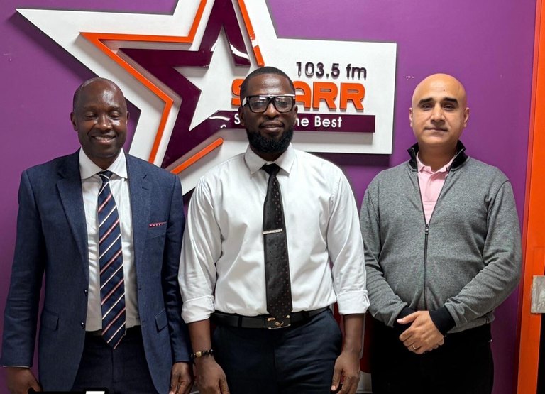 Richard Acheampong and Gurpreet Gill at the studio in Accra