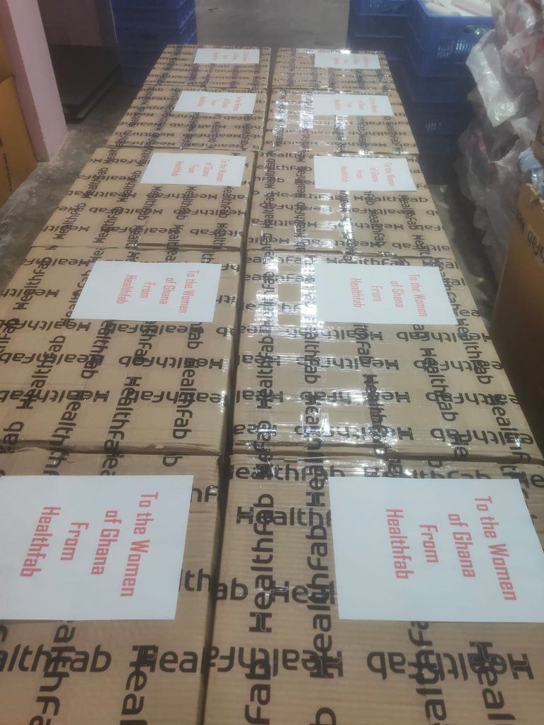 HealthFab reusable menstrual product stock in Ghana