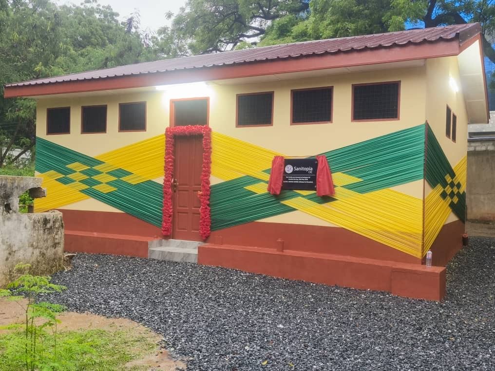 The completed WASH facility at the George Padmore Research Library, Accra