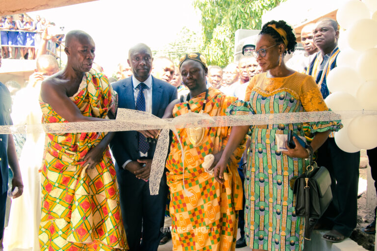 Ribbon cutting at Nkonya Senior High School